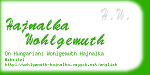 hajnalka wohlgemuth business card